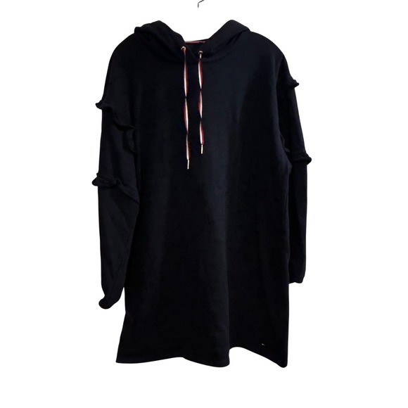 Tommy Hilfiger Tops - Tommy Hilfiger Women Navy Blue Ruffle Sleeve Hoodie Dress Casual Size XL